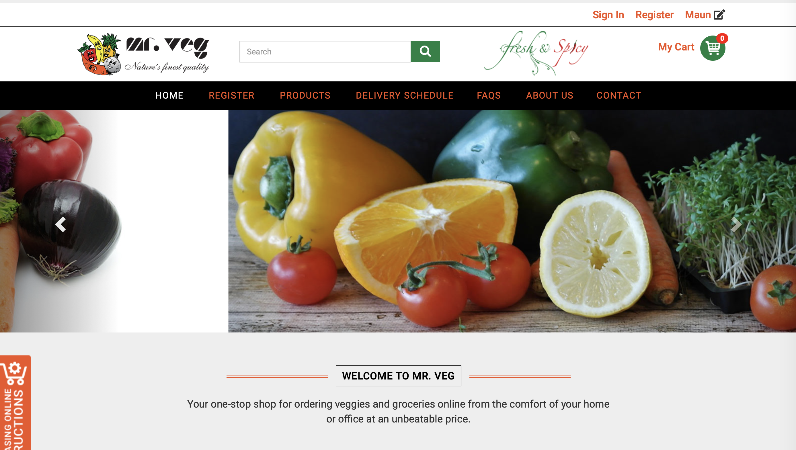 Mr Veg Website